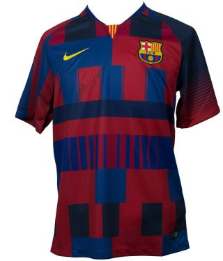 Lionel Messi Signed Nike Barcelona 20th Anniv Soccer Jersey Medium Bas,  Messi