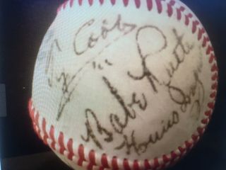 Babe Ruth,  Ty Cobb,  Honus Wagner,  Cy Young baseball signed - ESTATE / 2