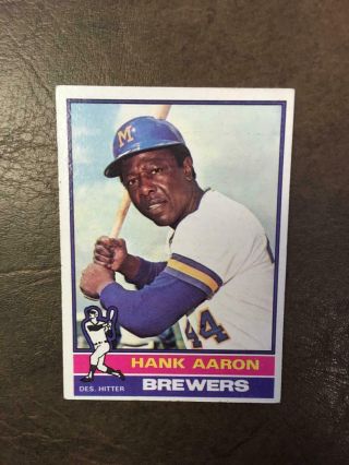 1976 Topps Hank Aaron Baseball Card Brewers 550 Vintage