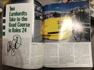 Dale Earnhardt & Jr 2001 Rolex 24 Autographed Signed Program With Jsa Loa