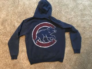 MAJESTIC Chicago Cubs Zip Up Hoodie Mens Large 2