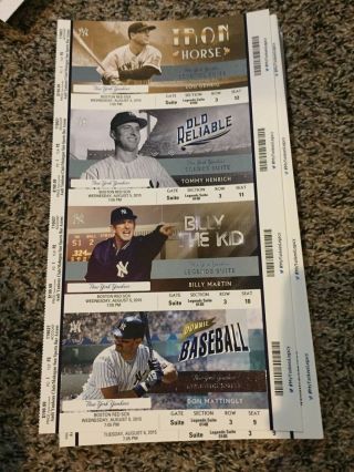 2015 Ny Yankees Vs Boston Red Sox Suite Ticket Stub 8/5 Severino Debut Gehrig