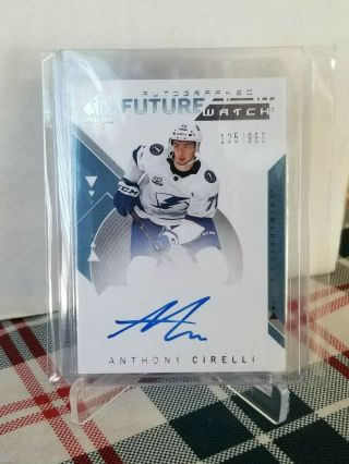 2018/19 Upper Deck Sp Authentic Fw Autographed Tampa Bay Anthony Cirelli 149