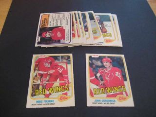 1981/82 O - Pee - Chee Opc Detroit Red Wings Team Set 17 Cards