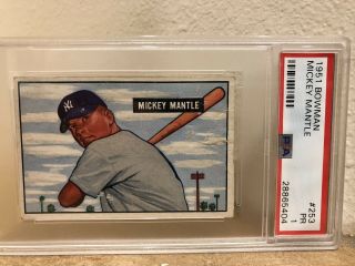 Psa 1951 Bowman Mickey Mantle York Yankees 253 Baseball Card