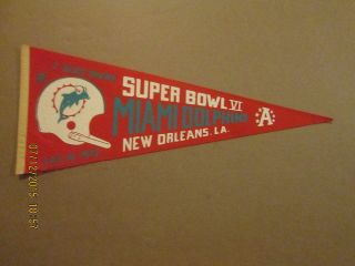 Nfl Miami Dolphins I Was There Bowl Vi Pennant 3