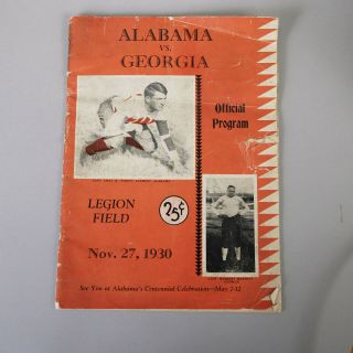 Alabama Georgia 1930 Football Program Legion Field