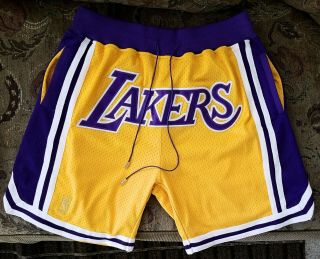1996 - 97 Los Angeles Lakers Just Don X Mitchell & Ness Shorts Size: 48/xl