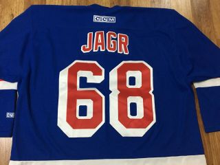 MENS 2XL - Vtg York Rangers 68 Jaromir Jagr CCM Glued On Hockey Jersey 6