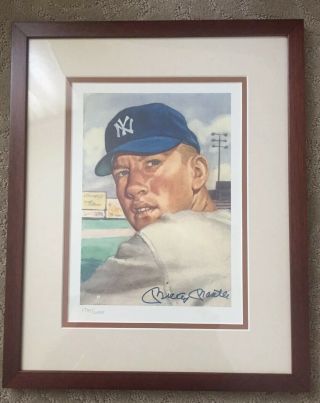 1953 Topps Mickey Mantle Limited Edition Signed Lithograph Framed