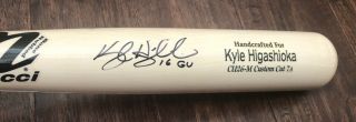 Kyle Higashioka Game 2016 Uncracked Bat Autograph Signed Yankees