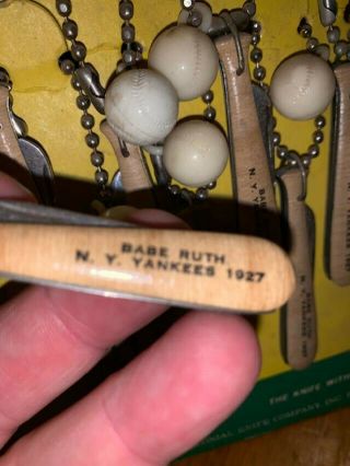 BABE RUTH 1927 Yankees Baseball Pocket Knife Key Chain Full Counter Top Display 2