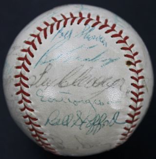 1961 Yankees Team Maris,  Berra,  Skowron,  Ford,  22 Signed Baseball PSA AB06839 5