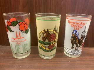 1986.  1987 1988 Vintage Kentucky Derby Glasses
