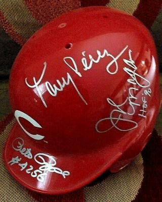 Cincinnati Reds Big Red Machine Signed Auto Mini Helmet Rose Bench Morgan Perez