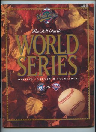 1993 Mlb Baseball World Series Official Program Toronto Blue Jays Phillies