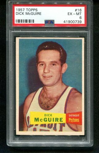 1957 Topps Dick Mcguire Pistons 16 Psa 6