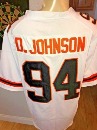 D.  Johnson 94 White Jersey Miami Ballers Mens Size Small Sewn Letters