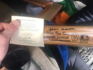 Hank Aaron Signed Bat With Letter Of Authenticity
