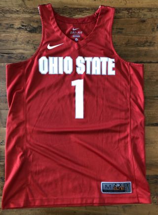 Ohio State Buckeyes Mens Medium Nike Elite Swingman Basketball Jersey Shirt Red