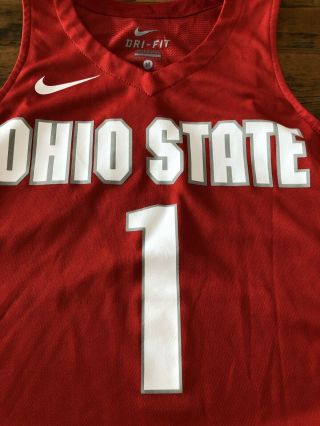 Ohio State Buckeyes Mens Medium Nike Elite Swingman Basketball Jersey Shirt Red 3
