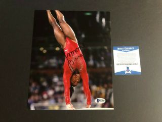 Simone Biles Rare Signed Autographed Us Olympic 8x10 Photo Beckett Bas