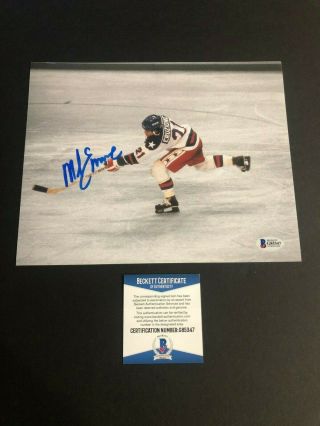 Mike Eruzione Signed Autographed Usa Hockey Miracle 8x10 Photo Beckett Bas
