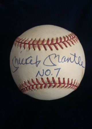 Ny Yankees Mickey Mantle Sweet Spot Hand Signed No.  7 Ro - A Bobby Brown Pres.  Vgc
