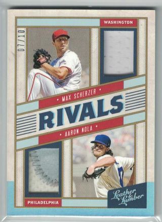 2019 Panini Leather And Lumber Rivals Jsys Holo Silver Aaron Nola/scherzer 7/10
