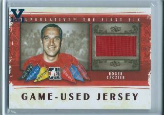 1 Of 1 Roger Crozier - 14 - 15 Itg Superlative Vault First Six Gu Jersey Red Wings