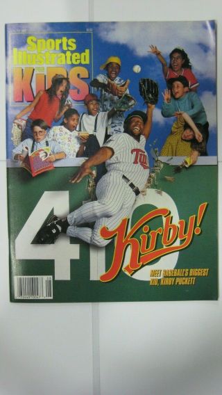 August 1992 Kirby Puckett Minnesota Twins Sports Illustrated For Kids No Label