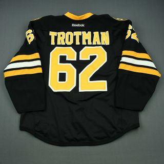 2014 - 15 Zach Trotman Boston Bruins Game Worn Reebok Hockey Jersey MeiGray 2