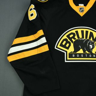 2014 - 15 Zach Trotman Boston Bruins Game Worn Reebok Hockey Jersey MeiGray 3