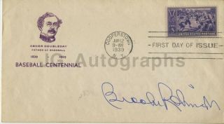 Brooks Robinson - Autographed 1939 " 100 Years Of Baseball " - First Day Cover
