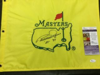 Bernhard Langer Signed Undated Masters Flag 2x Champion Jsa Certified Autograph