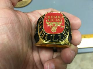 Vintage Early 1990 ' s Chicago Bulls Championship Ring Paper Weight 3
