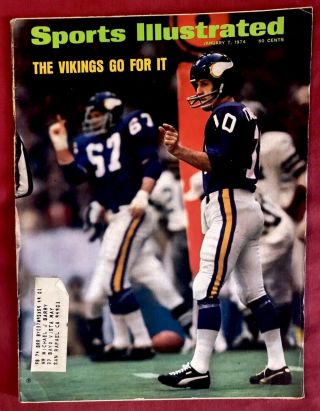 Sports Illustrated January 7,  1974 Fran Tarkenton Minnesota Vikings