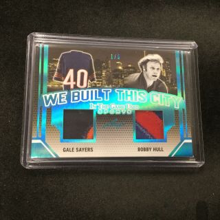 Gale Sayers & Bobby Hull 2019 Leaf In The Game Jersey Patch Relic 1/5 Jk
