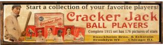 Antique Style 1915 Cracker Jack Baseball Card Ad Wood Printed Sign Ty Cobb