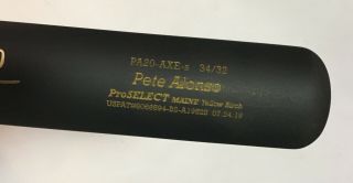 Pete Alonso signed Game Model Dove Tail Bat Mets Rookie autograph Fanatics 5