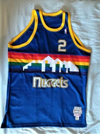 Mitchell Ness M&n Authentic Alex English Denver Nuggets Rainbow Jersey Sz 52 Usa