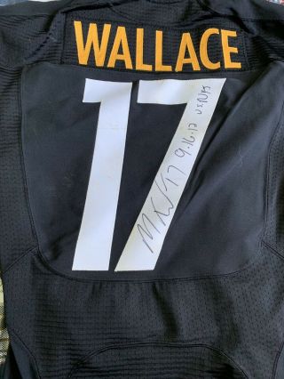 Pittsburgh Steelers 2012 Mike Wallace Signed Loa Game Worn Jersey