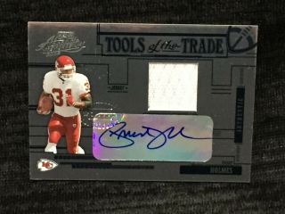 Priest Holmes Chiefs 2005 Absolute Memorabilia Tools Trade Jersey Auto D 26/50
