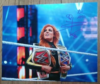 Wwe Becky Lynch " Autographed Hand Signed " 8x10 Photo - The Man Becky 2 Belts