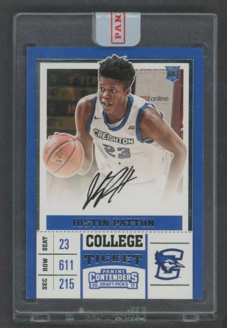 2017 Contenders College Ticket Justin Patton Rc Rookie Auto