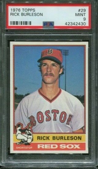 1976 Topps 29 Rick Burleson Red Sox Card Psa 9