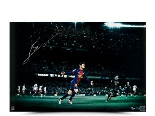 Lionel Messi Signed Autographed 16x24 Photo Colors Of The Game Barcelona /50 Uda