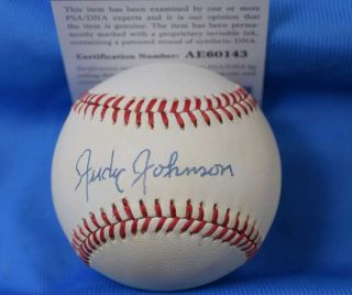 Judy Johnson Psa Dna Autograph American League Oal Hand Signed Baseball