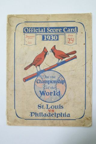 1930 World Series Program Mlb Baseball St Louis Cardinals Philadelphia Athletics