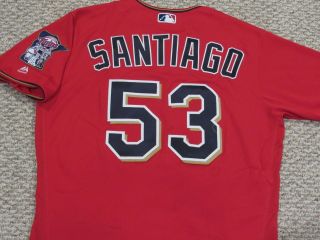 Hector Santiago Sz 46 53 2017 Minnesota Twins Game Jersey Home Red Mlbholo